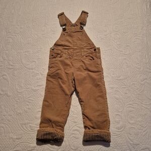 Mayoral boys size 24 months tan corduroy stretch overalls fully lined VGUC